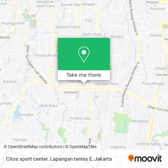 Citos sport center. Lapangan tennis E map