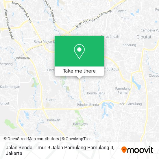 Jalan Benda Timur 9 Jalan Pamulang Pamulang II map