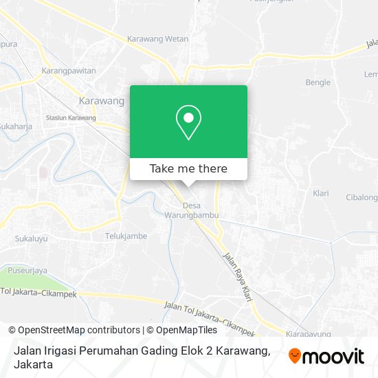 Jalan Irigasi Perumahan Gading Elok 2 Karawang map