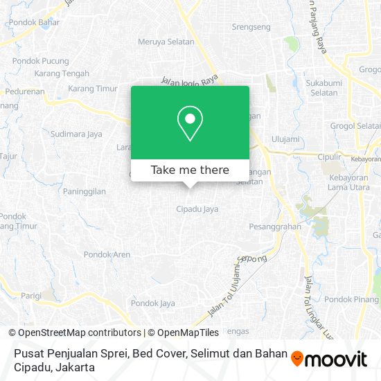 Pusat Penjualan Sprei, Bed Cover, Selimut dan Bahan Cipadu map