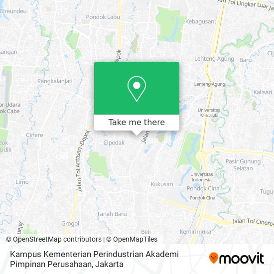 Kampus Kementerian Perindustrian Akademi Pimpinan Perusahaan map