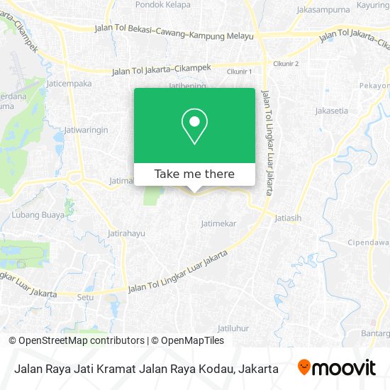 Jalan Raya Jati Kramat Jalan Raya Kodau map