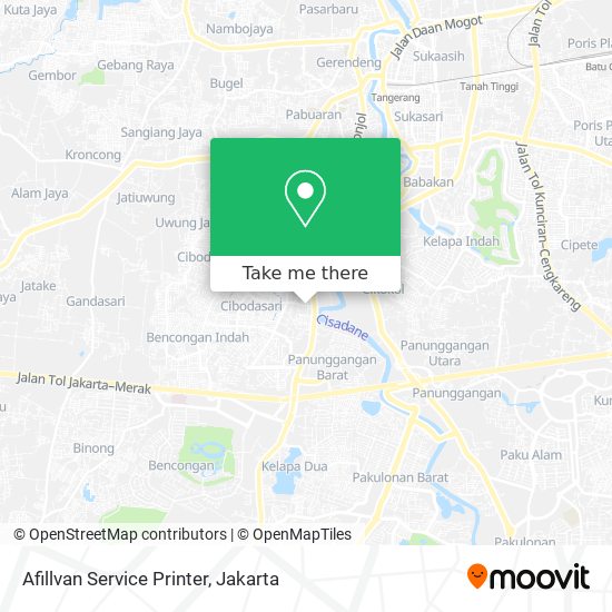 Afillvan Service Printer map