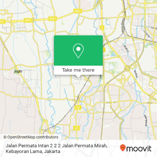 Jalan Permata Intan 2 2 2 Jalan Permata Mirah, Kebayoran Lama map