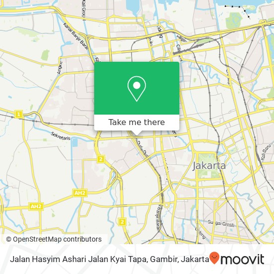 Jalan Hasyim Ashari Jalan Kyai Tapa, Gambir map