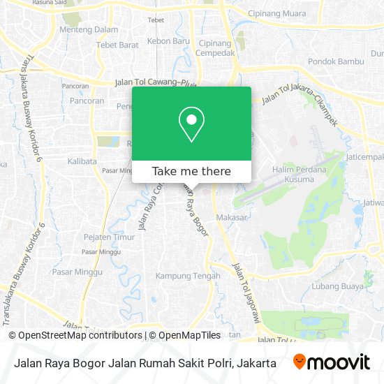 Jalan Raya Bogor Jalan Rumah Sakit Polri map