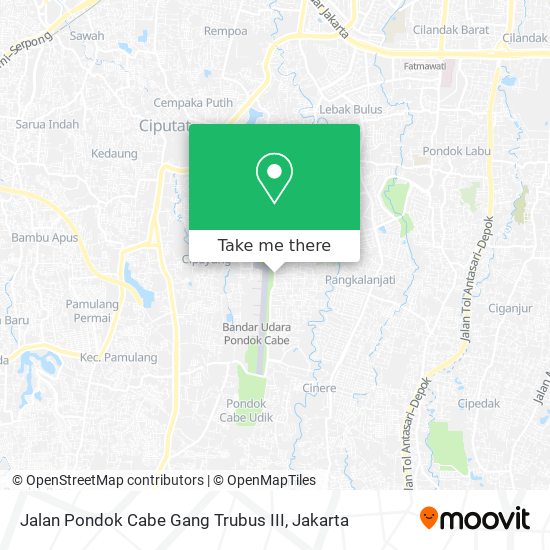 Jalan Pondok Cabe Gang Trubus III map