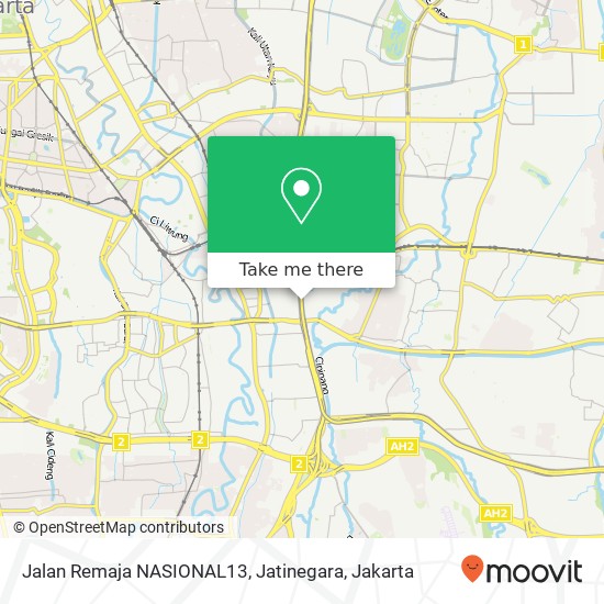 Jalan Remaja NASIONAL13, Jatinegara map