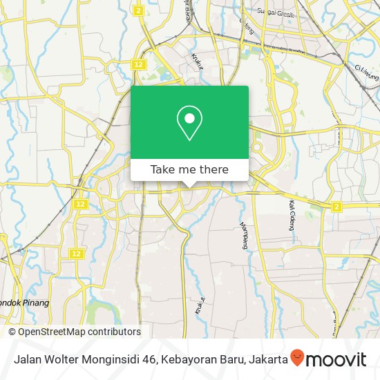 Jalan Wolter Monginsidi 46, Kebayoran Baru map