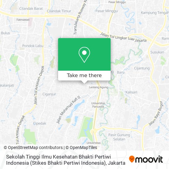 Sekolah Tinggi Ilmu Kesehatan Bhakti Pertiwi Indonesia (Stikes Bhakti Pertiwi Indonesia) map