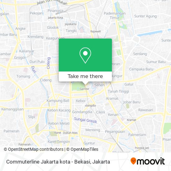 Commuterline Jakarta kota - Bekasi map