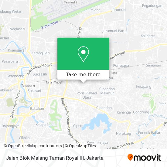 Jalan Blok Malang Taman Royal III map
