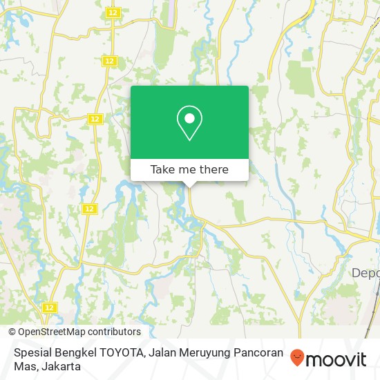 Spesial Bengkel TOYOTA, Jalan Meruyung Pancoran Mas map