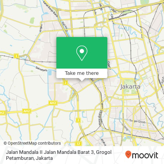 Jalan Mandala II Jalan Mandala Barat 3, Grogol Petamburan map