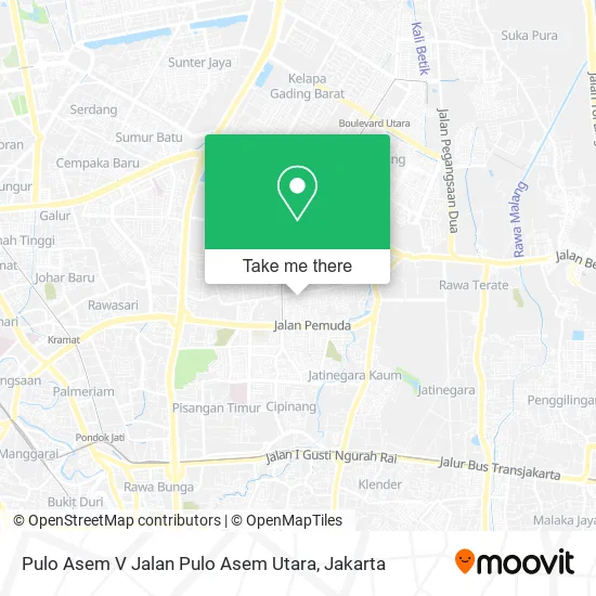 Pulo Asem V Jalan Pulo Asem Utara map