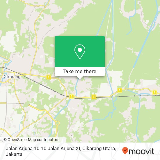 Jalan Arjuna 10 10 Jalan Arjuna XI, Cikarang Utara map