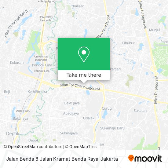 Jalan Benda 8 Jalan Kramat Benda Raya map