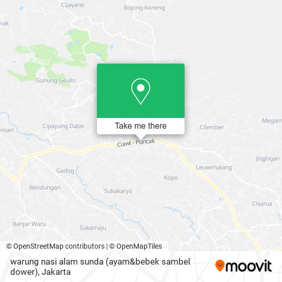 warung nasi alam sunda (ayam&bebek sambel dower) map