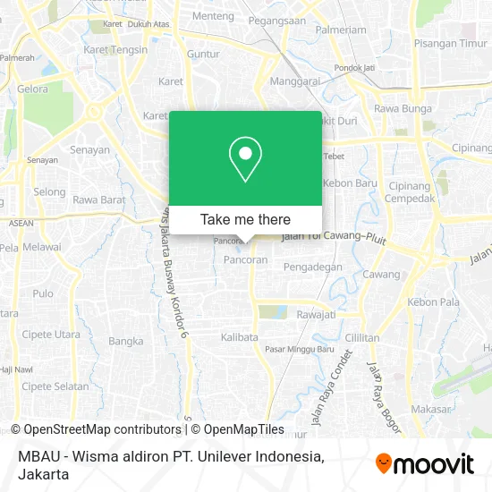 MBAU - Wisma aldiron PT. Unilever Indonesia map