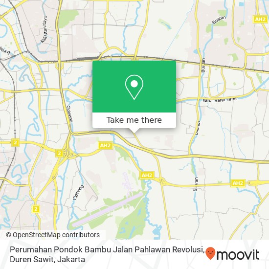 Perumahan Pondok Bambu Jalan Pahlawan Revolusi, Duren Sawit map