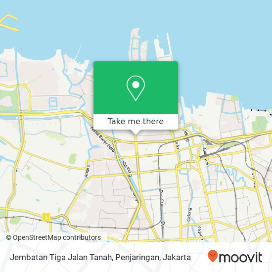 Jembatan Tiga Jalan Tanah, Penjaringan map