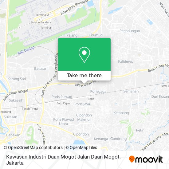 Kawasan Industri Daan Mogot Jalan Daan Mogot map