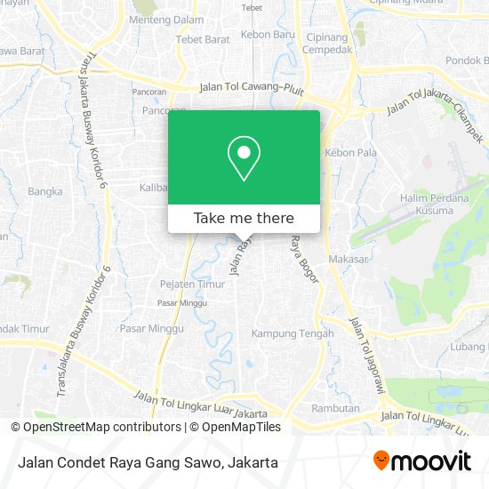 Jalan Condet Raya Gang Sawo map