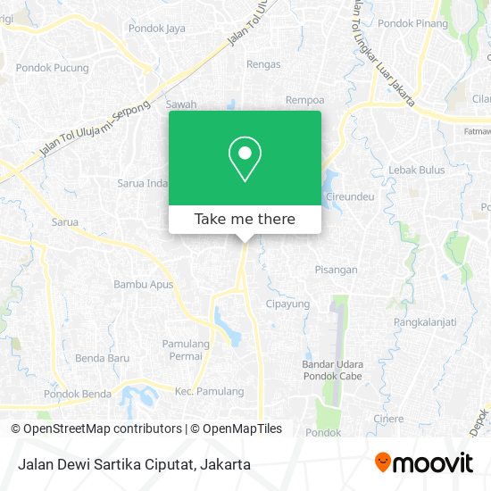 Jalan Dewi Sartika Ciputat map