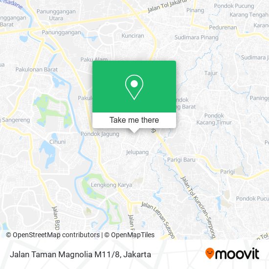 Jalan Taman Magnolia M11 / 8, Serpong Utara map