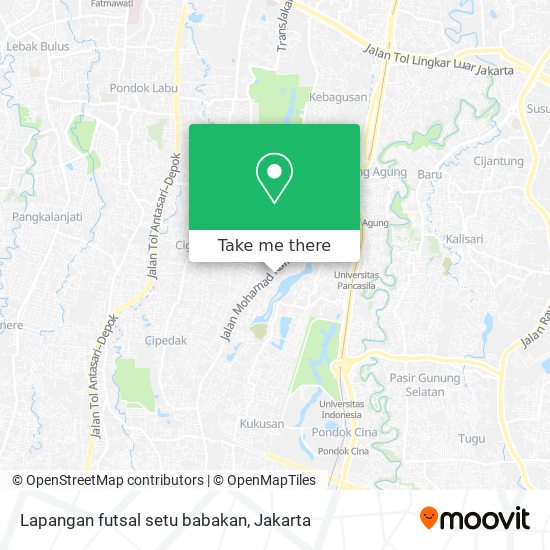 Lapangan futsal setu babakan map