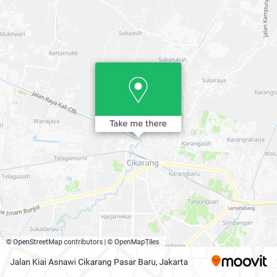 Jalan Kiai Asnawi Cikarang Pasar Baru map