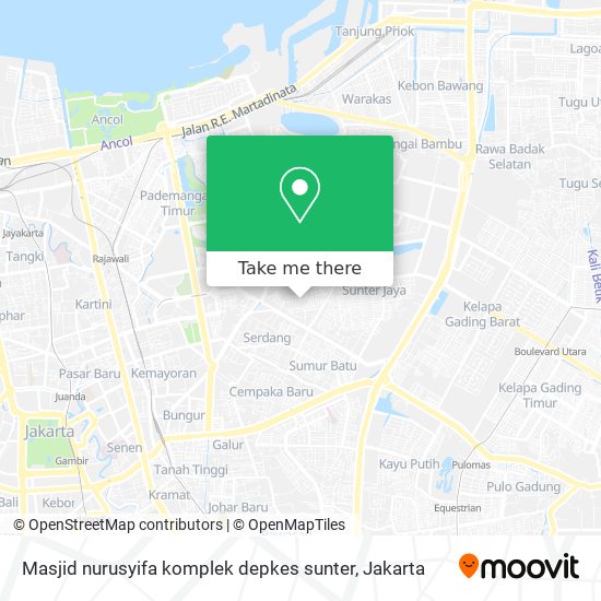 Masjid nurusyifa komplek depkes sunter map