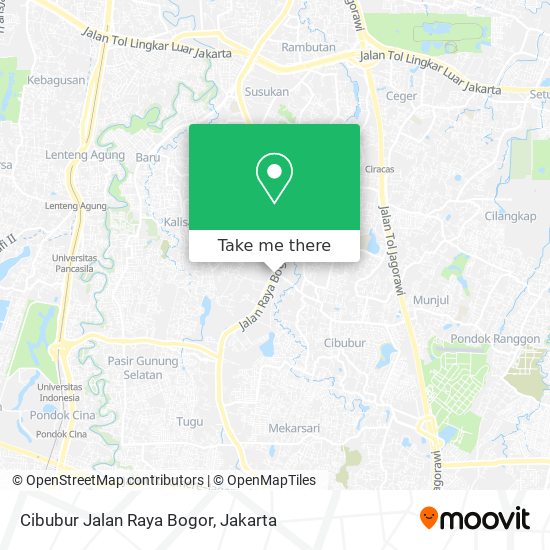 Cibubur Jalan Raya Bogor map