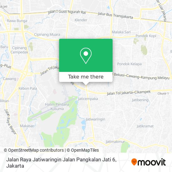 Jalan Raya Jatiwaringin Jalan Pangkalan Jati 6 map