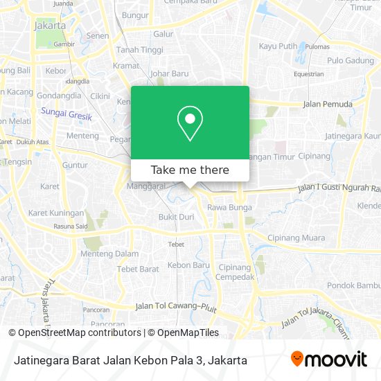 Jatinegara Barat Jalan Kebon Pala 3 map