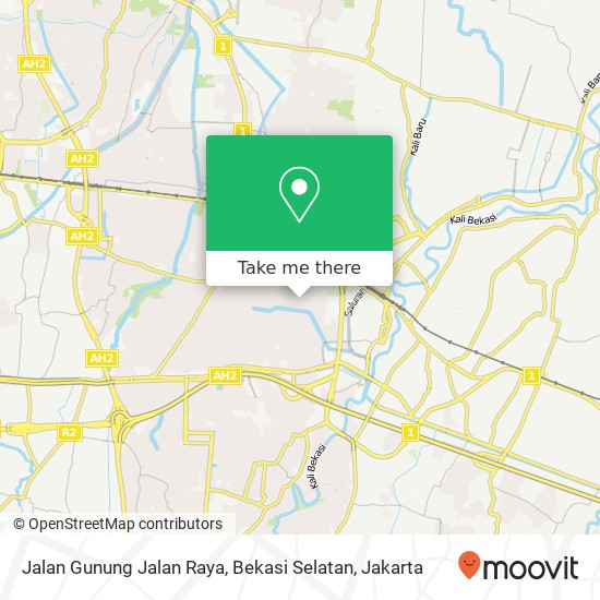 Jalan Gunung Jalan Raya, Bekasi Selatan map