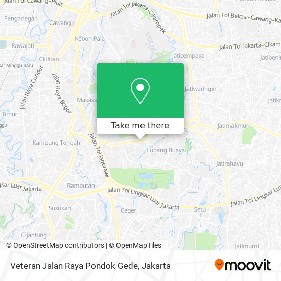 Veteran Jalan Raya Pondok Gede map
