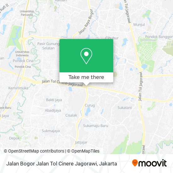 Jalan Bogor Jalan Tol Cinere Jagorawi map