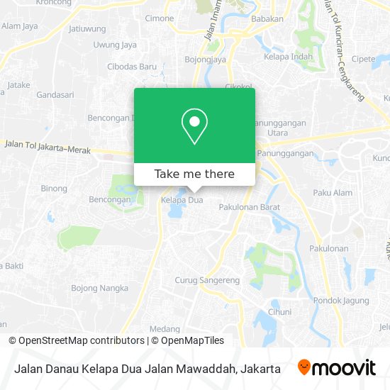 Jalan Danau Kelapa Dua Jalan Mawaddah map
