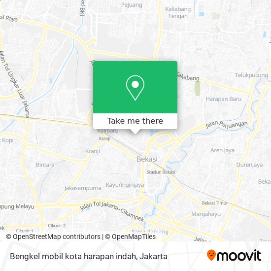 Bengkel mobil kota harapan indah map