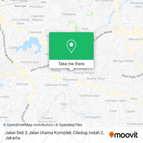 Jalan Deli 3 Jalan Utama Komplek Ciledug Indah 2 map