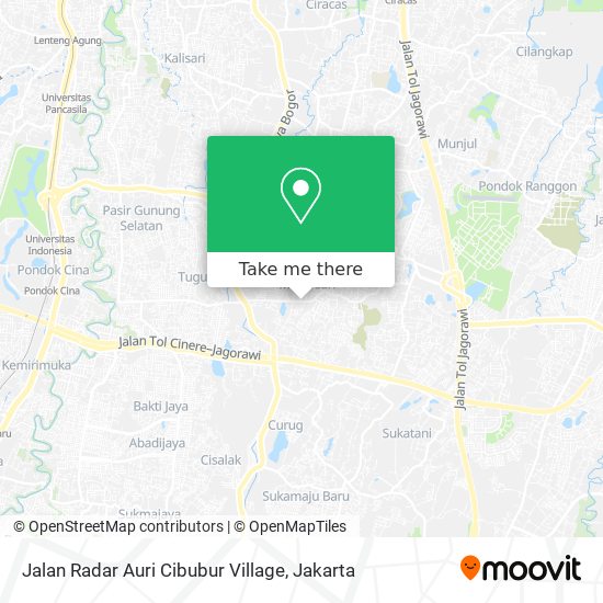 Jalan Radar Auri Cibubur Village map