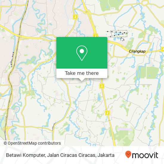 Betawi Komputer, Jalan Ciracas Ciracas map