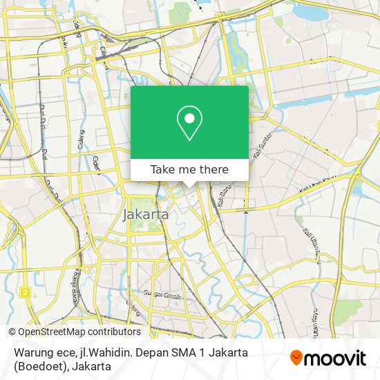 Warung ece, jl.Wahidin. Depan SMA 1 Jakarta (Boedoet) map