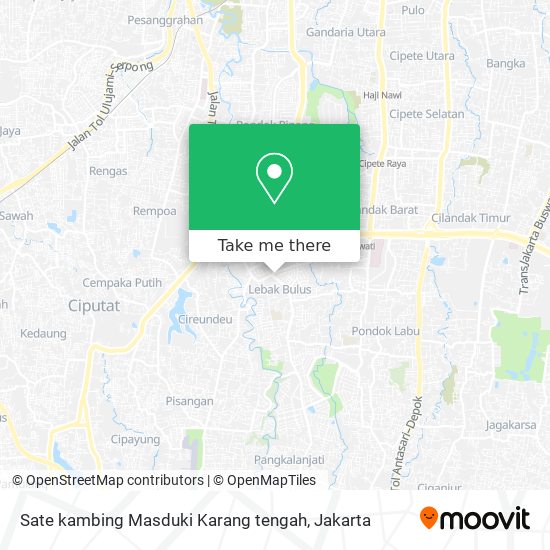 Sate kambing Masduki Karang tengah map