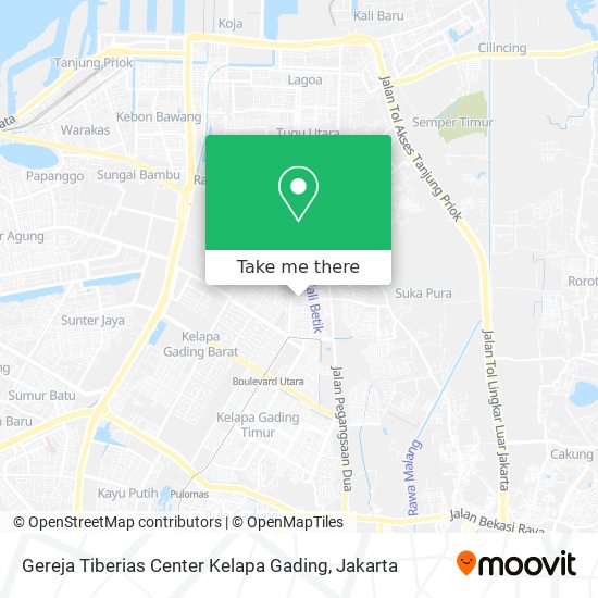 Gereja Tiberias Center Kelapa Gading map