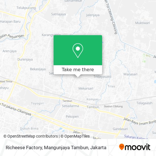 Richeese Factory, Mangunjaya Tambun map