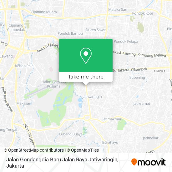 Jalan Gondangdia Baru Jalan Raya Jatiwaringin map