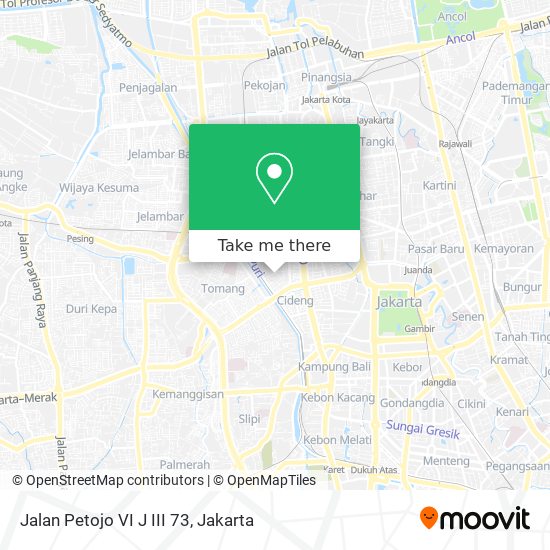 Jalan Petojo VI J III 73 map