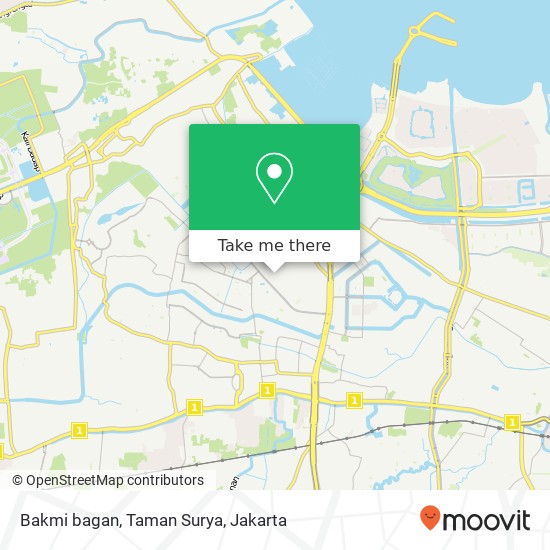 Bakmi bagan, Taman Surya map